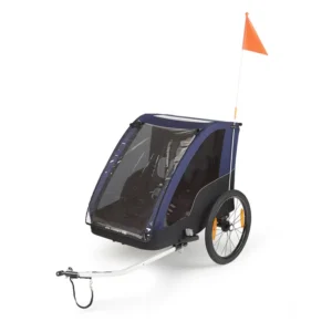 Remorque vélo enfant 2 places pliable avec suspension Polisport