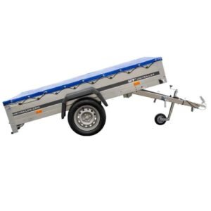 Remorque galvanisée Garden Trailer 230 KIPP  230 x 125 cm [avec roue jockey, bâche plate et tiges de support bâche]