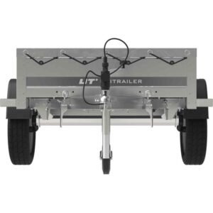 Remorque légère Garden Trailer 200 Kipp avec roue jockey, châssis H-0 et bâche plate grise